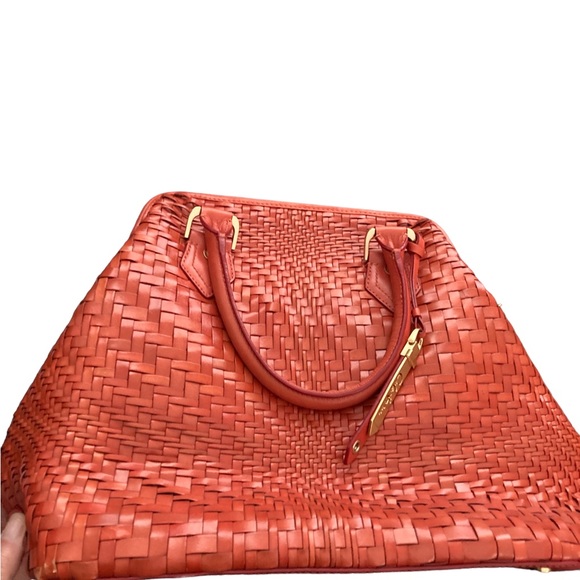 Cole Haan Woven Bag-Terracotta Orange-Amazing & Wonderful Conditon - Picture 3 of 12